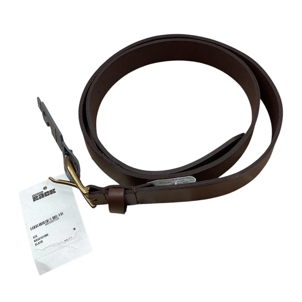 Nordstrom Rack Mens Brown Genuine Leather Belt Brass Buckle XXL PHD-14020 New